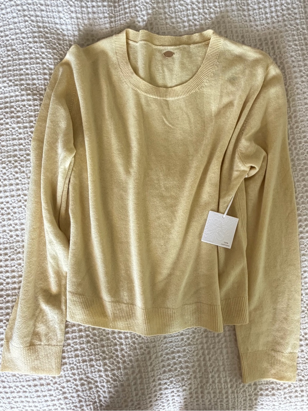 NWT Altar’d State 100% Cashmere Butter Yellow Sweater XL - Picture 2 of 10